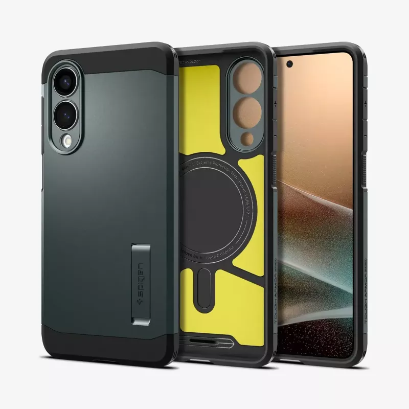 Funda Spigen Galaxy S25 Edge Tough Armor AI Abyss Verde