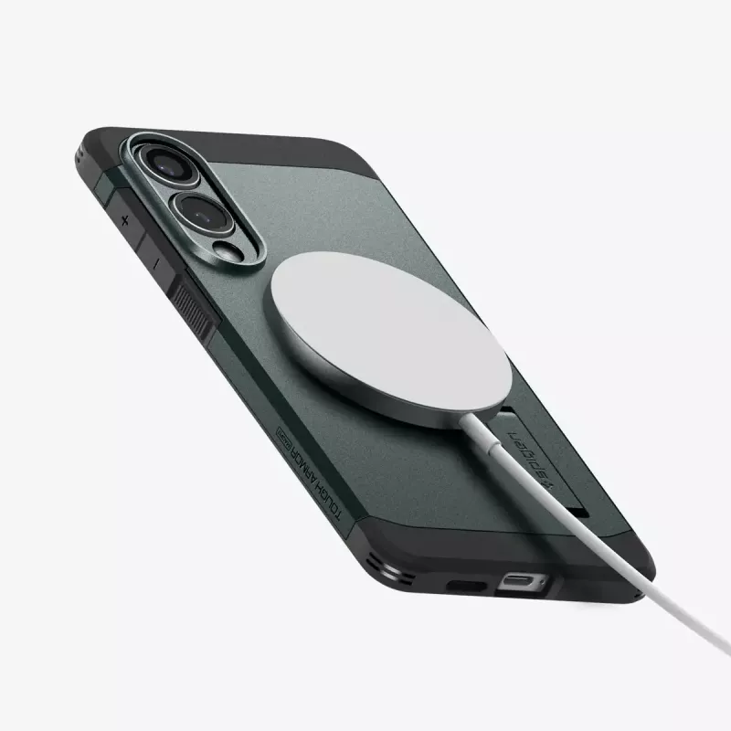 Funda Spigen Galaxy S25 Edge Tough Armor AI Abyss Verde