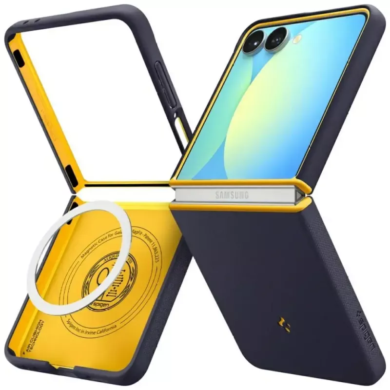 Funda protectora Spigen Nano Pop Mag para Samsung Galaxy Z Flip 7 — Blueberry Navy, compatible con MagSafe