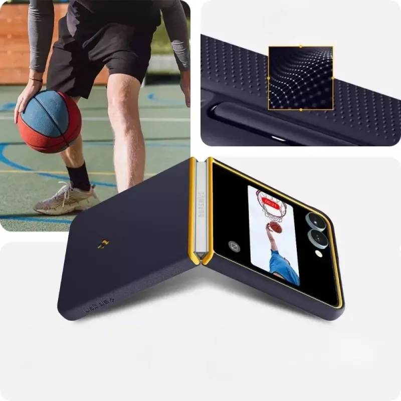 Funda protectora Spigen Nano Pop Mag para Samsung Galaxy Z Flip 7 — Blueberry Navy, compatible con MagSafe