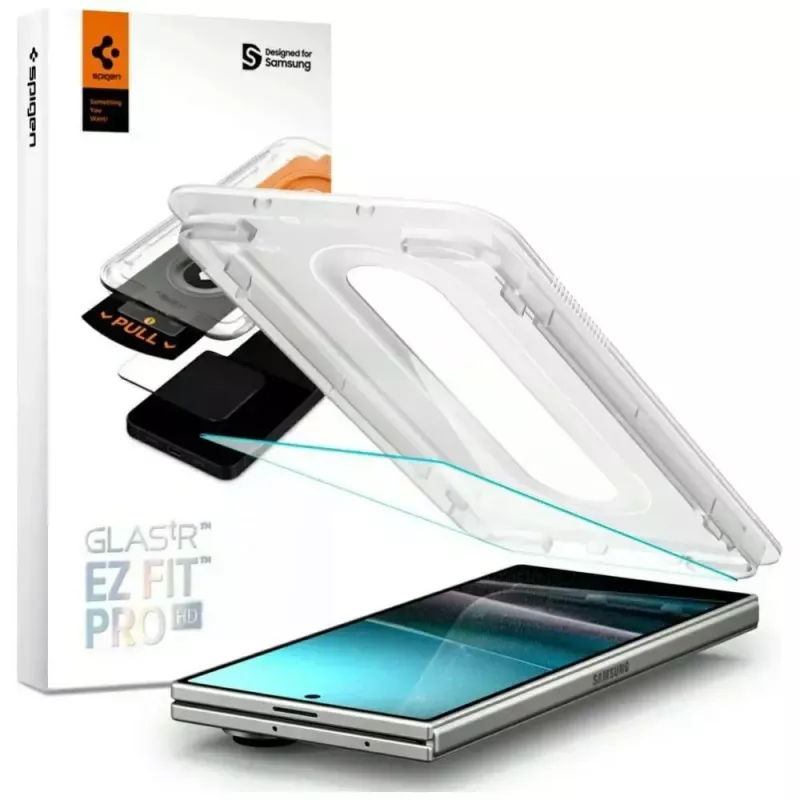Protector de pantalla de cristal templado Spigen Glas.Tr EZ FIT Pro HD para Samsung Galaxy Z Fold7 — Antirrayaduras, Montaje sencillo