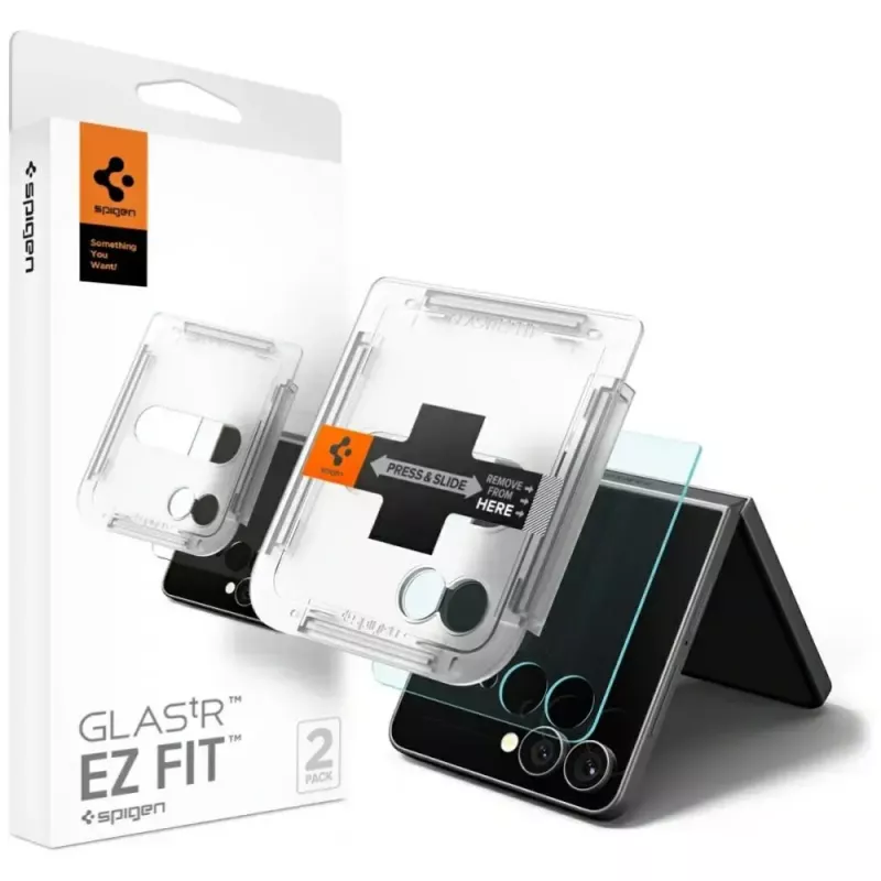 Protector de pantalla Spigen Glas.TR EZ FIT HD para Samsung Galaxy Z Flip 7 – Transparente, 2 uds.