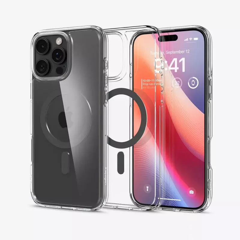 Funda para móvil Spigen Ultra Hybrid (MagFit) 17,5 cm grafito transparente