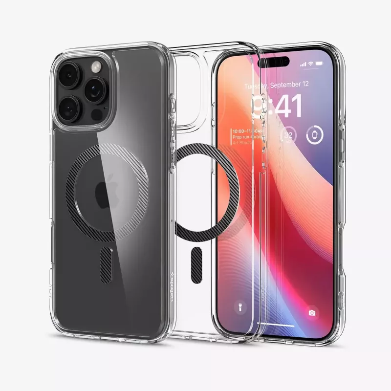 Funda para móvil Spigen Ultra Hybrid (MagFit) 17,5 cm transparente