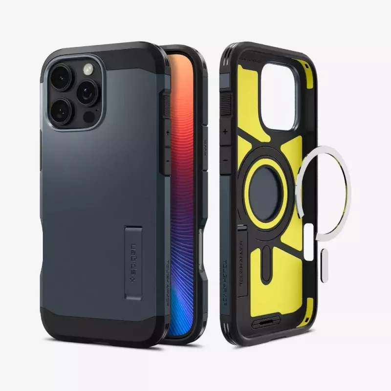 Funda para móvil Spigen Tough Armor AI funda gris para iPhone 16 Pro Max