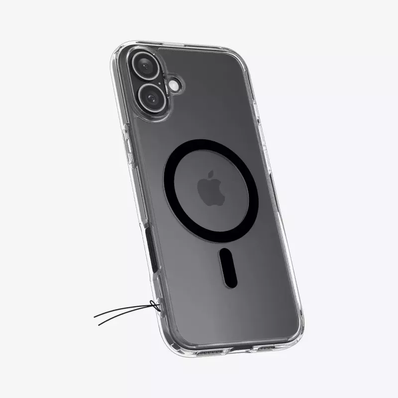 Funda para móvil Spigen Ultra Hybrid (MagFit) funda negra transparente para iPhone 16 Plus
