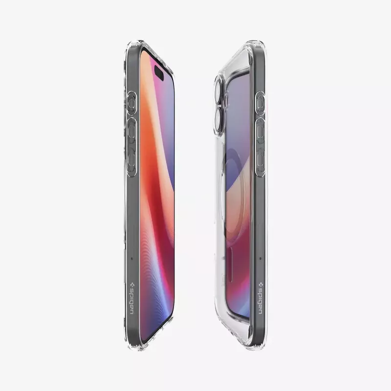 Funda para móvil Spigen Ultra Hybrid (MagFit) funda negra transparente para iPhone 16 Plus