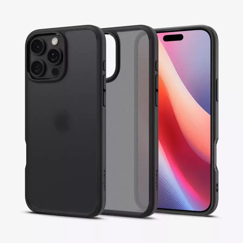 Funda para móvil Spigen Ultra Hybrid negra para iPhone 16 Pro 6,3