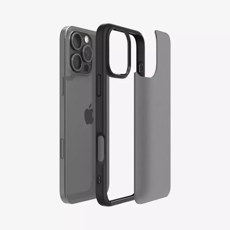 Funda para móvil Spigen Ultra Hybrid negra para iPhone 16 Pro 6,3