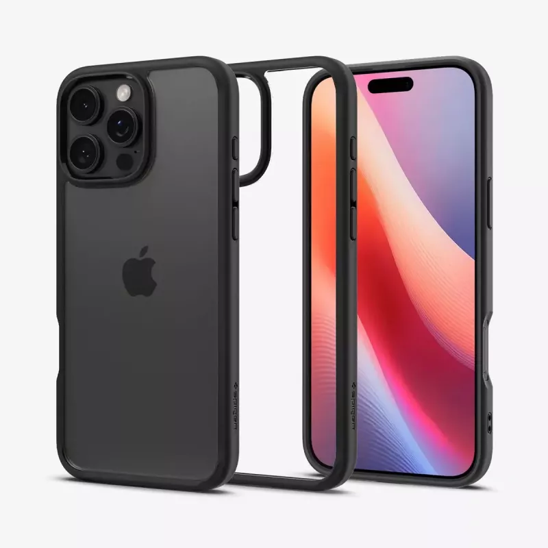 Funda para móvil Spigen Ultra Hybrid funda negra para iPhone 16 Pro