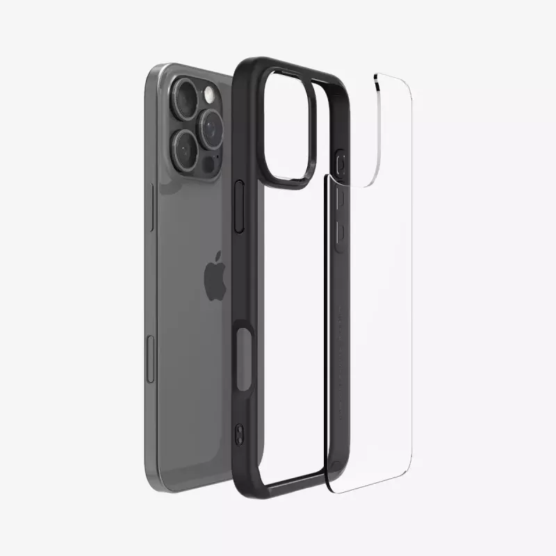 Funda para móvil Spigen Ultra Hybrid funda negra para iPhone 16 Pro