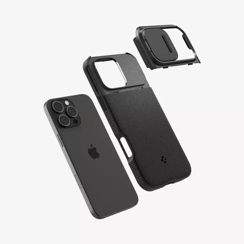 Funda para móvil Spigen Optik Armor funda negra para iPhone 16 Pro