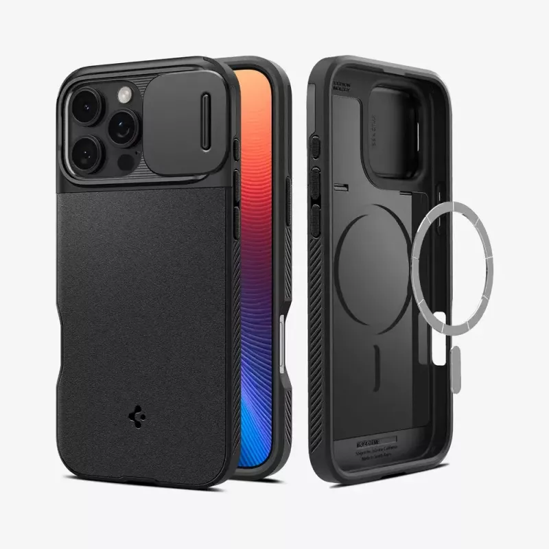 Funda para móvil Spigen Optik Armor funda negra para iPhone 16 Pro