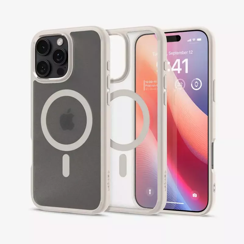 Spigen Ultra Hybrid (MagFit) funda para móvil beige transparente