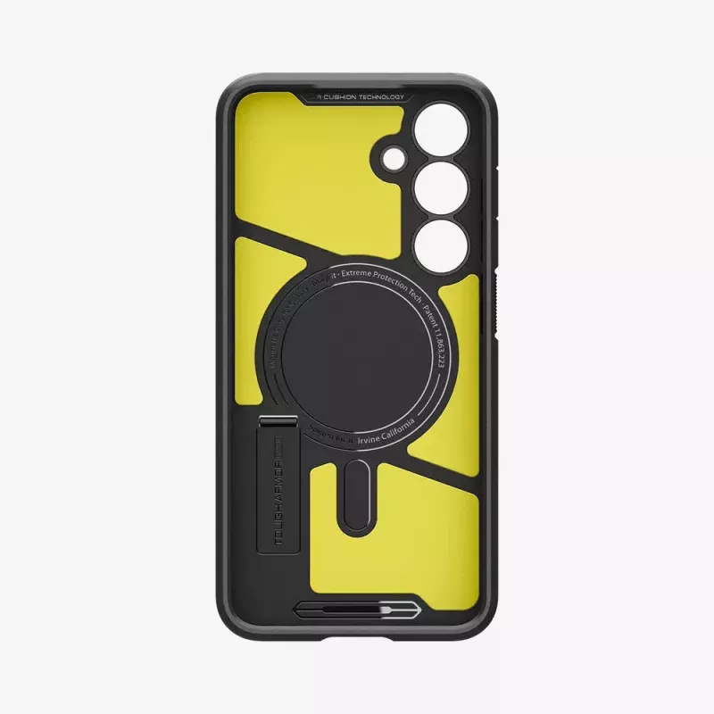 Funda Spigen Tough Armor Galaxy S24 FE negra con soporte de sobremesa