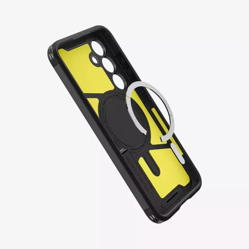 Funda Spigen Tough Armor Galaxy S24 FE negra con soporte de sobremesa