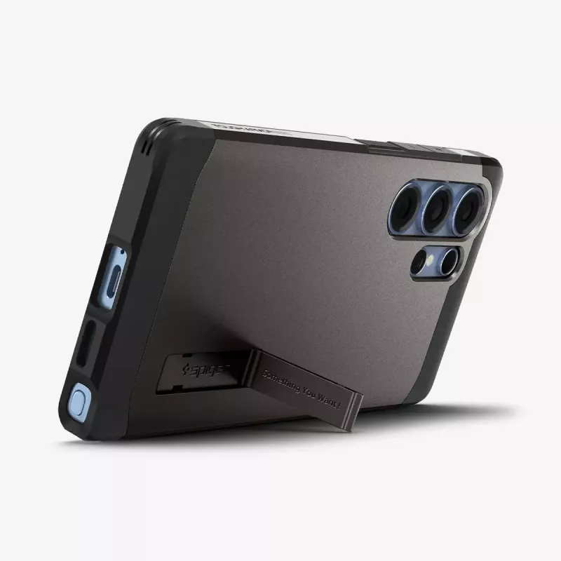 Funda Spigen Galaxy S25 Ultra Tough Armor AI gunmetal monocromático