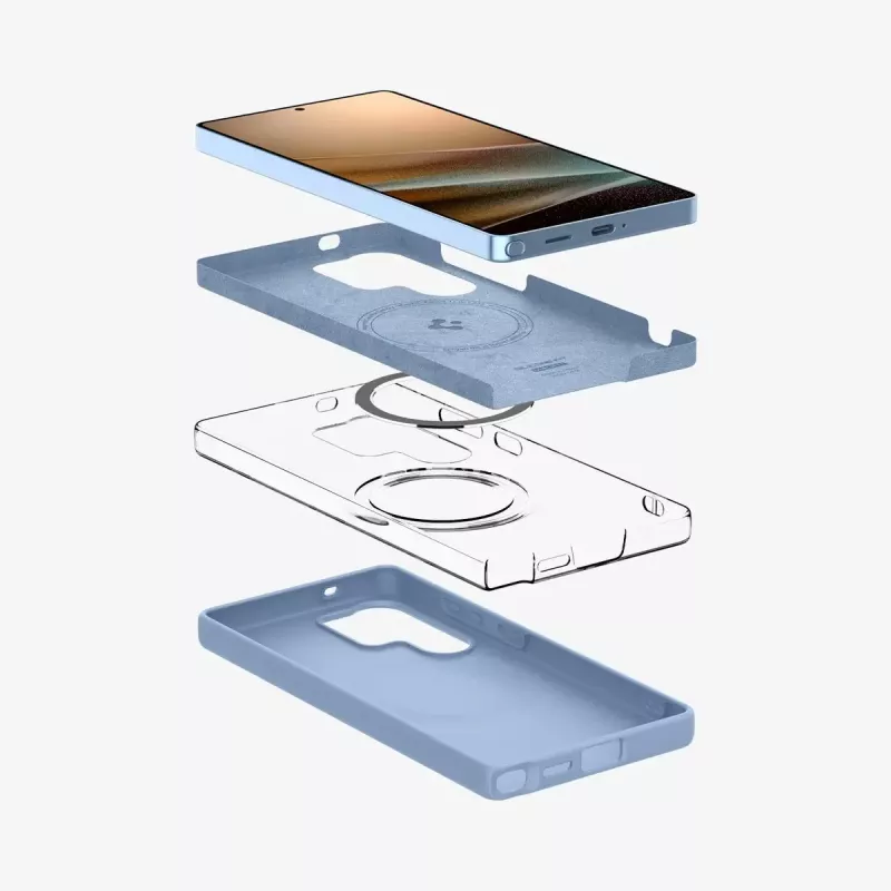 Funda Spigen Galaxy S25 Ultra Silicone Fit MagFit azul zafiro