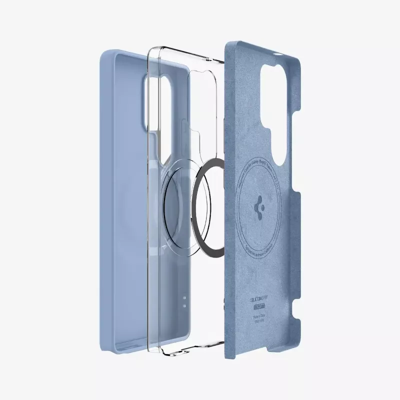 Funda Spigen Galaxy S25 Ultra Silicone Fit MagFit azul zafiro