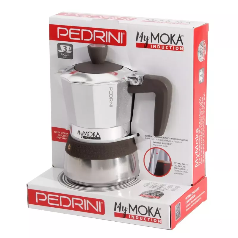 Cafetera moka Pedrini MyMoka induction marrón acero inoxidable