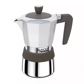 Cafetera moka Pedrini MyMoka inducción marrón acero inoxidable