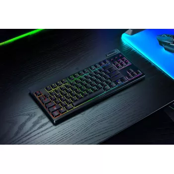 Teclado Razer BlackWidow V4 Low-Profile Tenkeyless HyperSpeed Gaming USB RF Wireless Bluetooth QWERTY US International negro