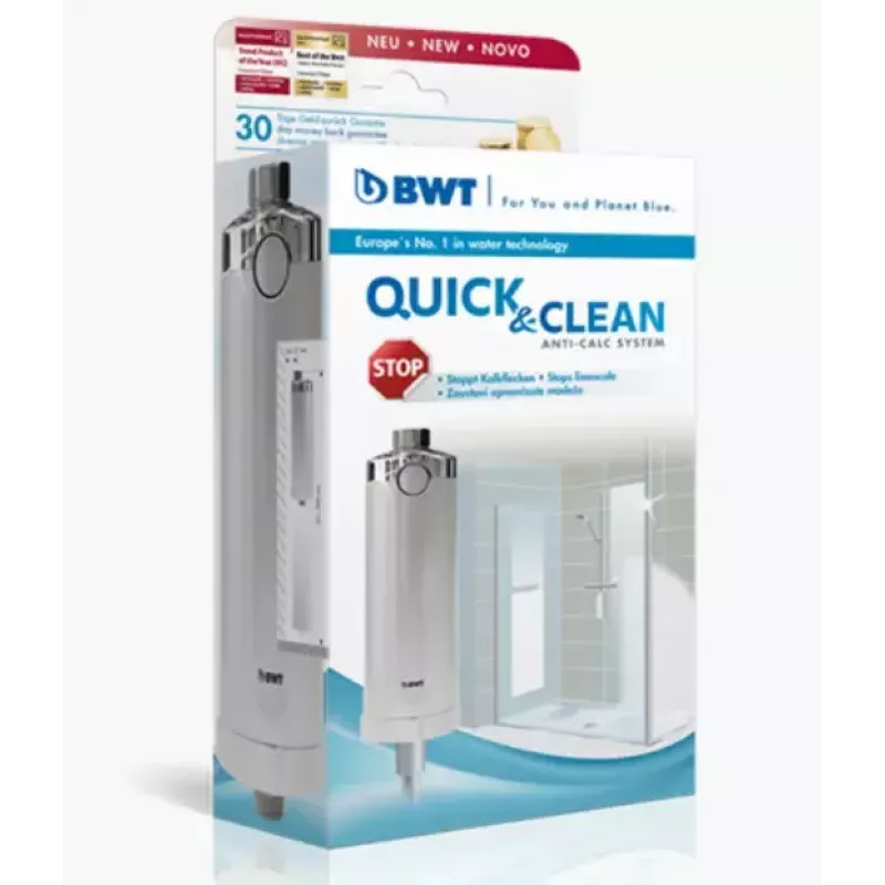 Sistema de filtro antical de ducha BWT Quick & Clean, blanco