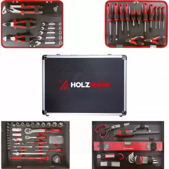 Caja de herramientas Holzmann WZK119ECO — set de 119 piezas, diseño robusto