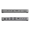 Dock para portátil / replicador de puertos ALOGIC TB4DU4 — Thunderbolt con cable, 96 W, lector de tarjetas SD/microSD, 3,5 mm, aluminio/ABS