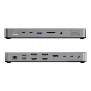Dock para portátil / replicador de puertos ALOGIC TB4DU4 — Thunderbolt con cable, 96 W, lector de tarjetas SD/microSD, 3,5 mm, aluminio/ABS