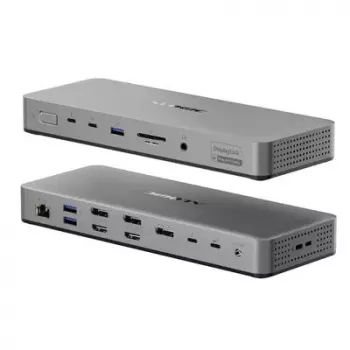 Dock para portátil / replicador de puertos ALOGIC TB4DU4 — Thunderbolt con cable, 96 W, lector de tarjetas SD/microSD, 3,5 mm, aluminio/ABS