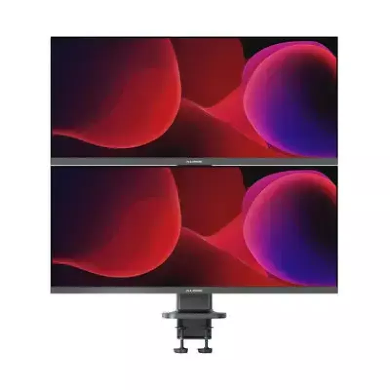 Soporte para monitor ALOGIC ED34VMSSGR con pie de pinza para pantallas de hasta 34 pulgadas, doble pantalla, capacidad 12 kg, gris