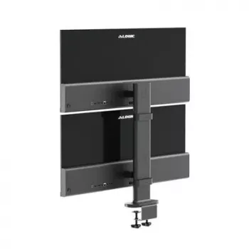 Soporte para monitor ALOGIC ED34VMSSGR con pie de pinza para pantallas de hasta 34 pulgadas, doble pantalla, capacidad 12 kg, gris