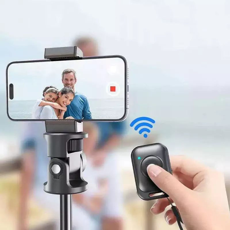 Tech-Protect L03S Palo selfie trípode con mando a distancia Bluetooth, negro