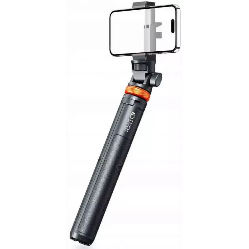 Tech-Protect L03S Palo selfie trípode con mando a distancia Bluetooth, negro