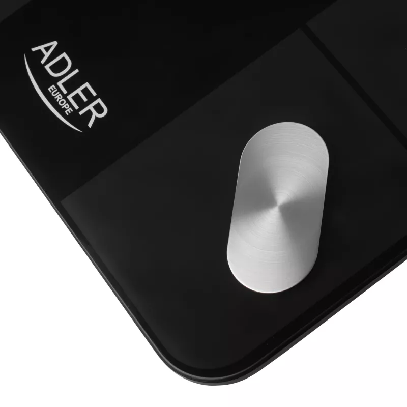 Báscula de baño inteligente Adler AD 8186b Apagado automático Análisis de grasa corporal Medición del índice de masa corporal (IMC) Análisis de masa ósea Peso máximo (capacidad) 180 kg Función de memoria Varios us