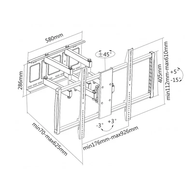 Soporte de pared Maclean MC-679 para TV LED / PLASMA / LCD – máx. 80 kg