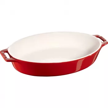 Plato de cerámica ovalado Staub - 2,3 l, Rojo
