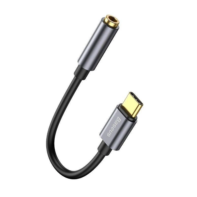 Baseus L54 adaptador de audio USB-C + minijack 3,5 mm (negro+gris)