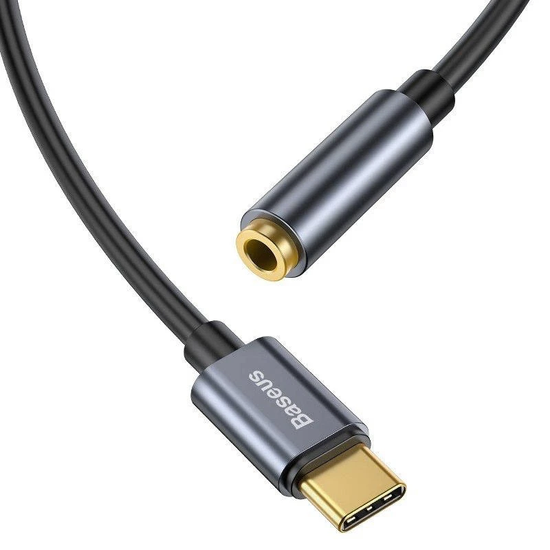 Baseus L54 adaptador de audio USB-C + minijack 3,5 mm (negro+gris)