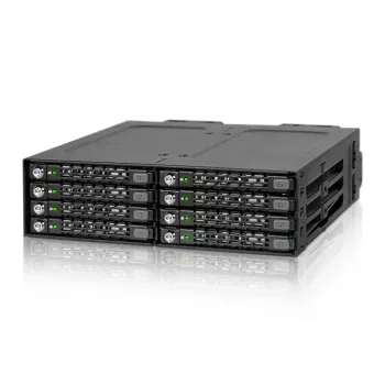 ICY DOCK - ToughArmor - MB998SK-B - 8x2.5 SATA HDD Hot Swap Mobile Rack - Soporte para HDD - Ventilador de 40mm - Aluminio - LED - SATA 6Gbit/s - hasta 7mm de altura