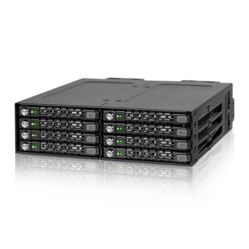 ICY DOCK - ToughArmor - MB998SK-B - 8x2.5 SATA HDD Hot Swap Mobile Rack - Soporte para HDD - Ventilador de 40mm - Aluminio - LED - SATA 6Gbit/s - hasta 7mm de altura