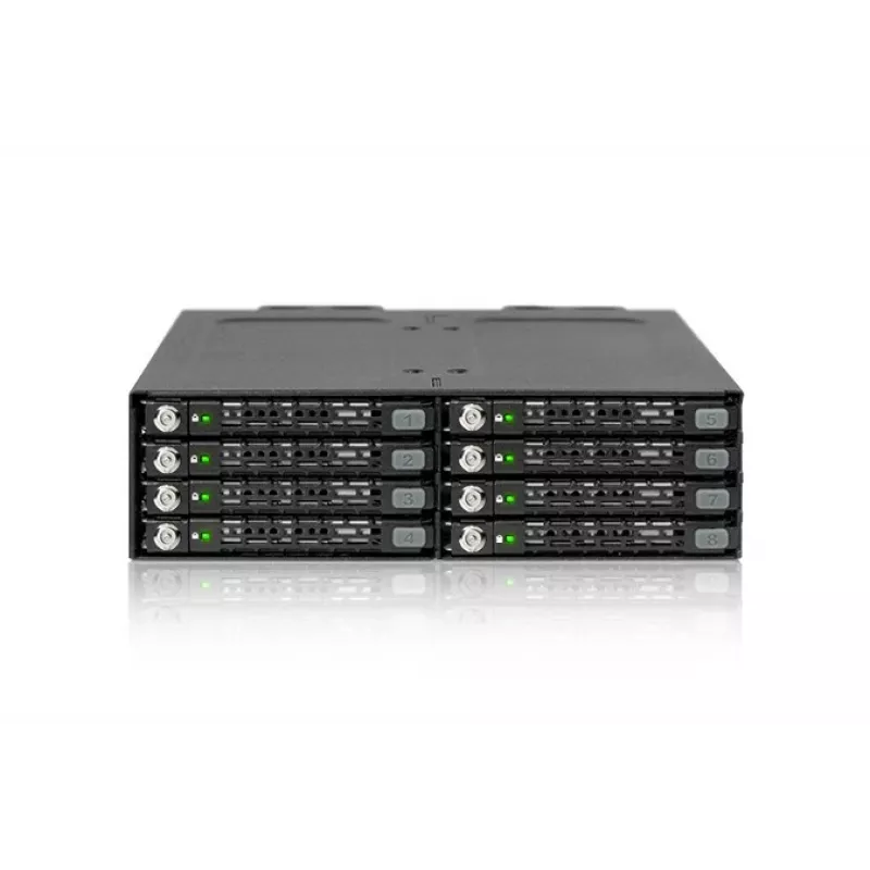 ICY DOCK - ToughArmor - MB998SK-B - 8x2.5 SATA HDD Hot Swap Mobile Rack - Soporte para HDD - Ventilador de 40mm - Aluminio - LED - SATA 6Gbit/s - hasta 7mm de altura