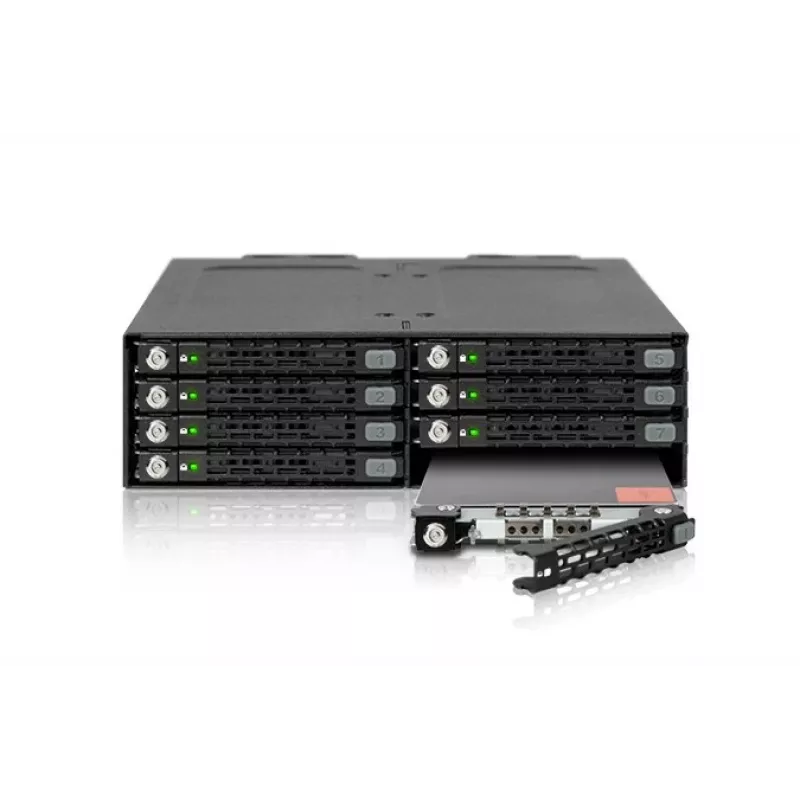 ICY DOCK - ToughArmor - MB998SK-B - 8x2.5 SATA HDD Hot Swap Mobile Rack - Soporte para HDD - Ventilador de 40mm - Aluminio - LED - SATA 6Gbit/s - hasta 7mm de altura