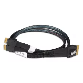 ICY DOCK - Cable SlimSAS 8i SFF-8654 a 2x SlimSAS 4i SFF-8654 - 0,5M