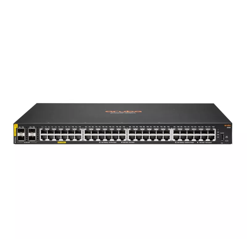 HPE Aruba Networking CX 6100 48G Class4 PoE 4SFP+ 740W switch - switch - L3 - gestionado - 48 x 10/100/1000 (PoE+)