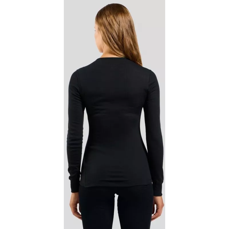 Camiseta de manga larga cuello redondo Odlo BL TOP ACTIVE WARM ECO mujer, talla S, negra