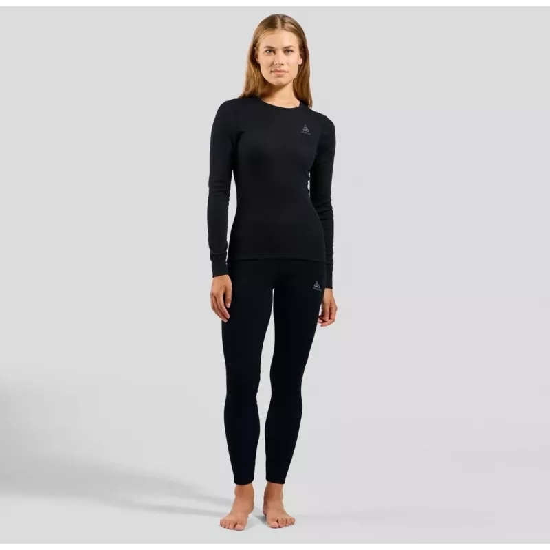 Camiseta de manga larga cuello redondo Odlo BL TOP ACTIVE WARM ECO mujer, talla S, negra