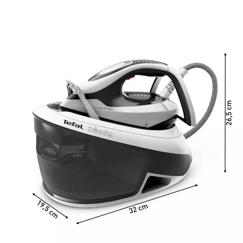 Plancha Tefal Express Power SV8130 2800 W 1,8 L suela Durilium AirGlide Autoclean negra, blanca