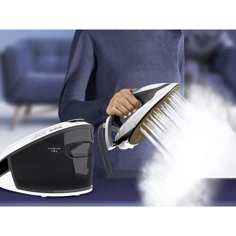 Plancha Tefal Express Power SV8130 2800 W 1,8 L suela Durilium AirGlide Autoclean negra, blanca
